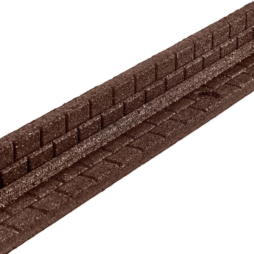 48 in. x 3 in. x 3 in. Brown Brickface Rubber Landscape Edging (6-Pack) - Hercitys