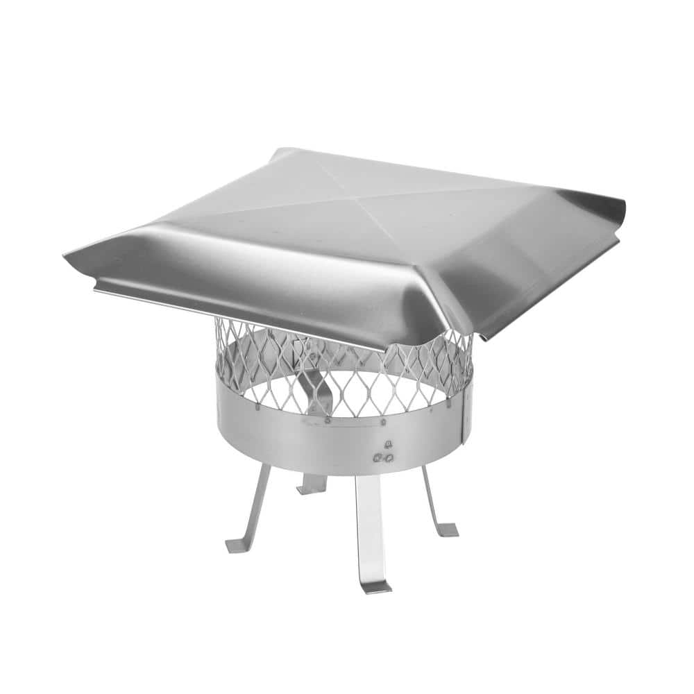 10 in. Round Slip-In Welded Leg Single Flue Chimney Cap in Stainless Steel - Hercitys