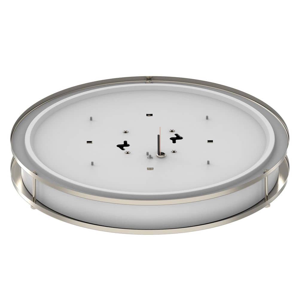 16 in. LED Ceiling Light Fixture Flush Mount Color Selectable CCT Brushed Nickel for Kitchen or Living Room(1-Pack) - Hercitys