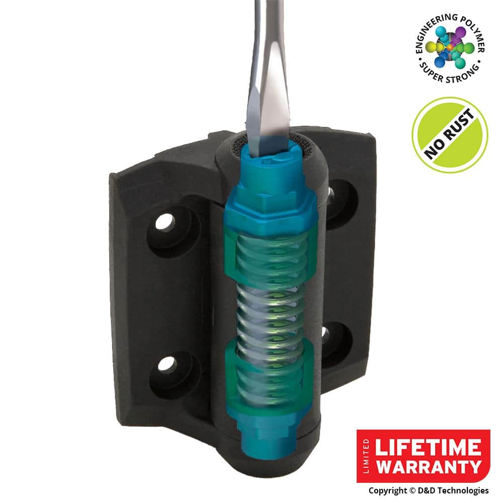 (2-Pack) D&D 2-7/8 in. x 3-3/4 in. Black Self-Closing Metal Gate Hinge - Hercitys