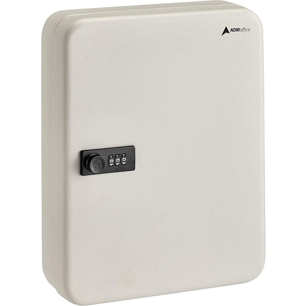 30-Key Steel Secure Safe Lock Box Key Cabinet with Combination Lock, White (2-Pack) - Hercitys