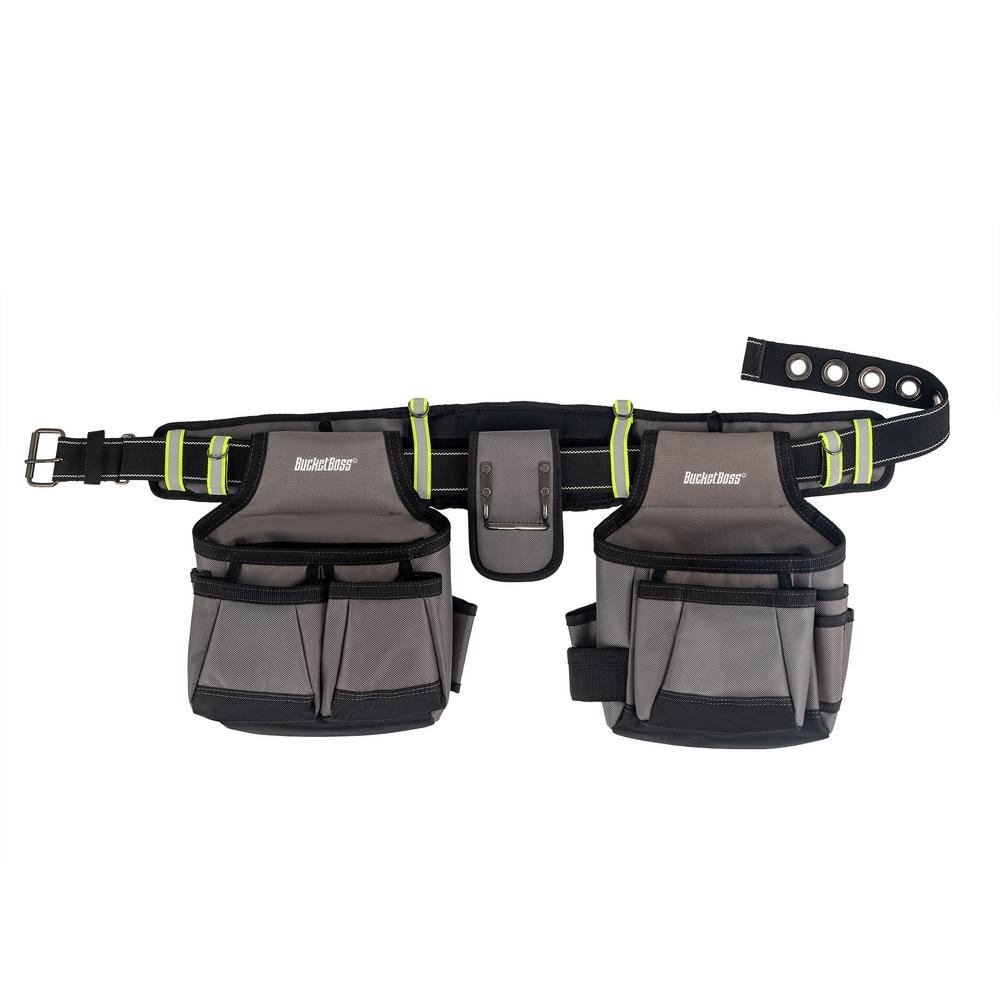 2-Bag Adjustable High Visibility Contractor’s Work Tool Belt - Hercitys