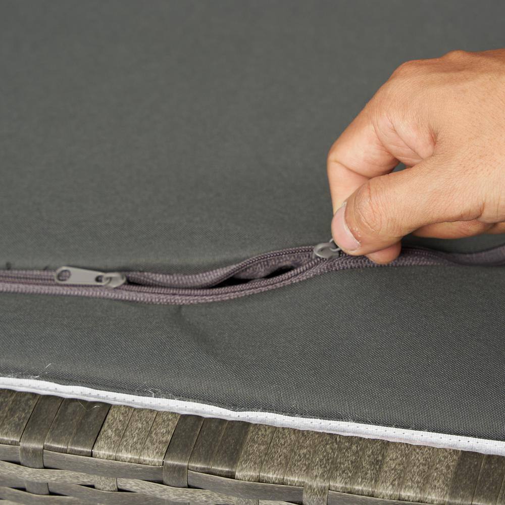 113 Gal. Outdoor Storage Box, Wicker Patio Deck Boxes with Lid - Hercitys