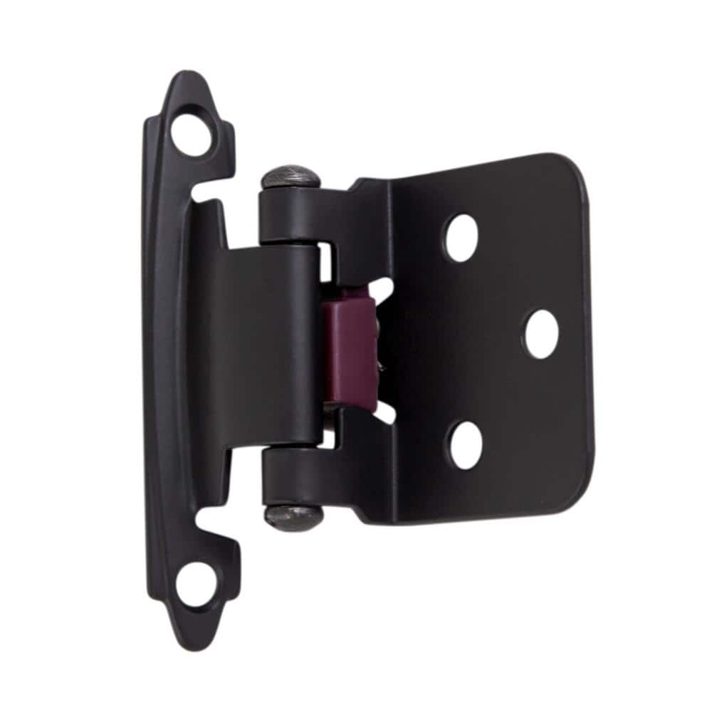 10-Pair Face Frame Full Overlay Self-Closing Matte Black Cabinet Hinge (20-Pieces) - Hercitys