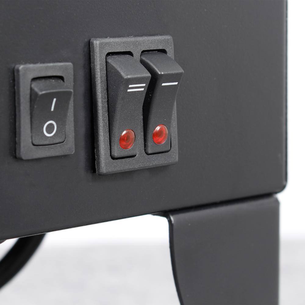 14.2 in. Freestanding Electric Fireplace with 3D Flame Effect in Black - Hercitys