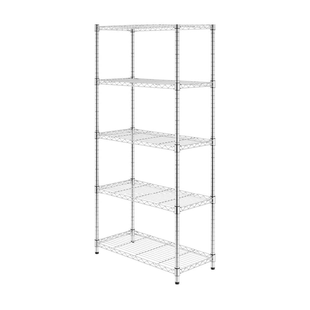 5-Tier Wire Shelving Unit (30 in. W x 60 in. H x 14 in.) - Hercitys