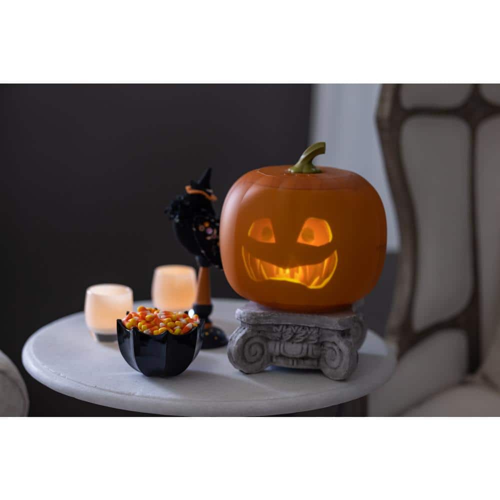 10.5 in. Product Height Orange Jabberin’ Jack Talking Animated Pumpkin with Built in Projector & Speaker Plug’n Play - Hercitys