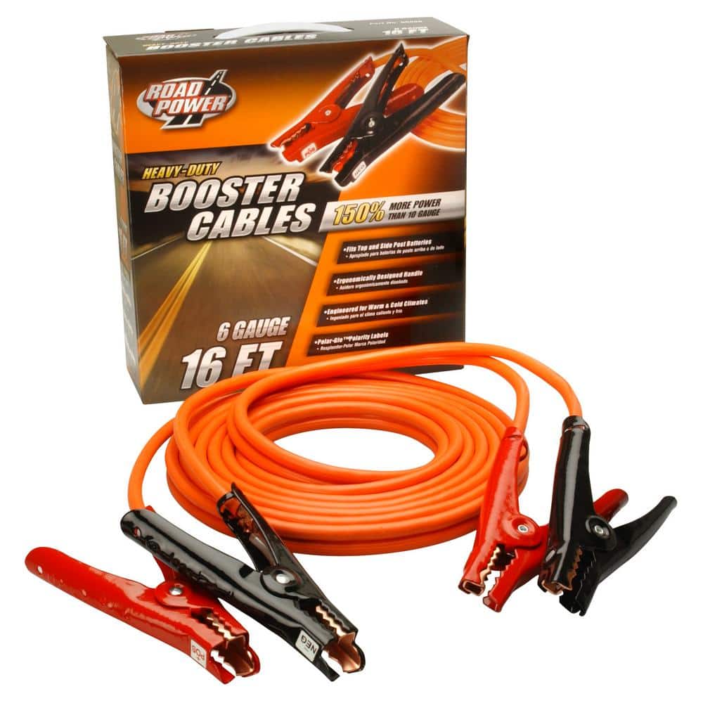 16 ft. 6-Gauge 350 Amp Orange Booster Cables - Hercitys