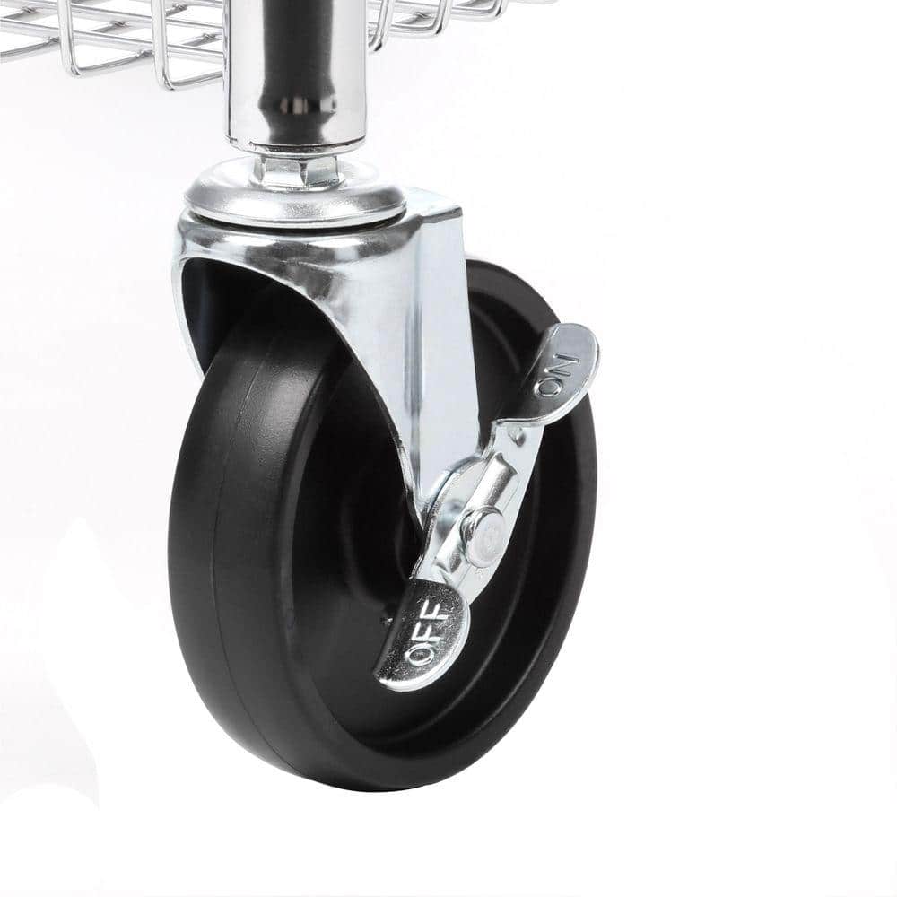 3-Shelf Chrome Rolling Cart - Hercitys