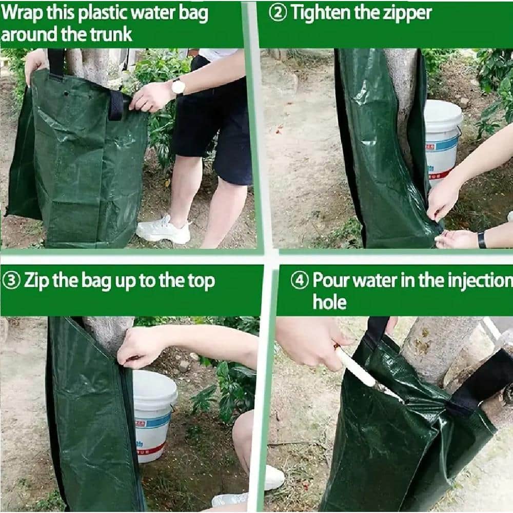 20 Gal. Slow Release Tree Watering Bag Automatic Drip Irrigation System Supplies Durable PE Material & Heavy Duty Zipper - Hercitys