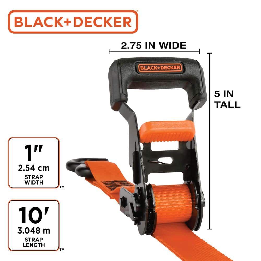 1 in. x 10 ft./2500 lbs. Break Strength Ratchet Straps (4-Pack) - Hercitys