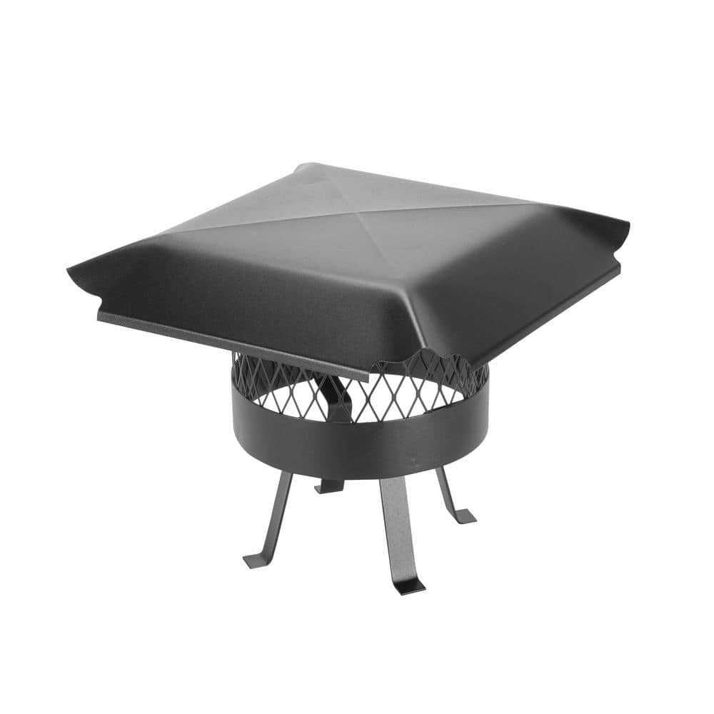 10 in. Round Slip-In Welded Leg Single Flue Chimney Cap in Black Galvanized Steel - Hercitys
