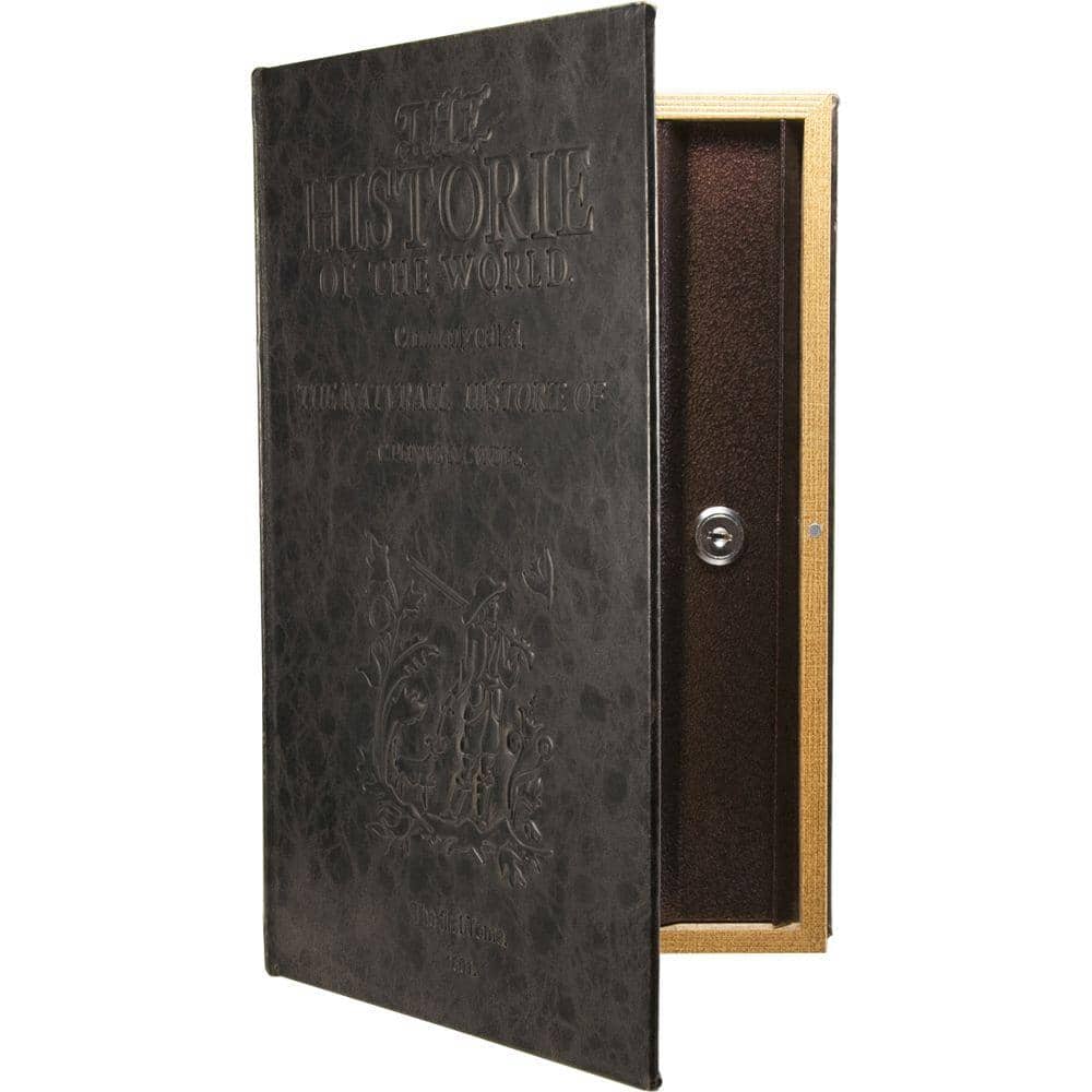 0.10 cu ft. Steel Large Antique Book Lock Box Safe with Key Lock - Hercitys