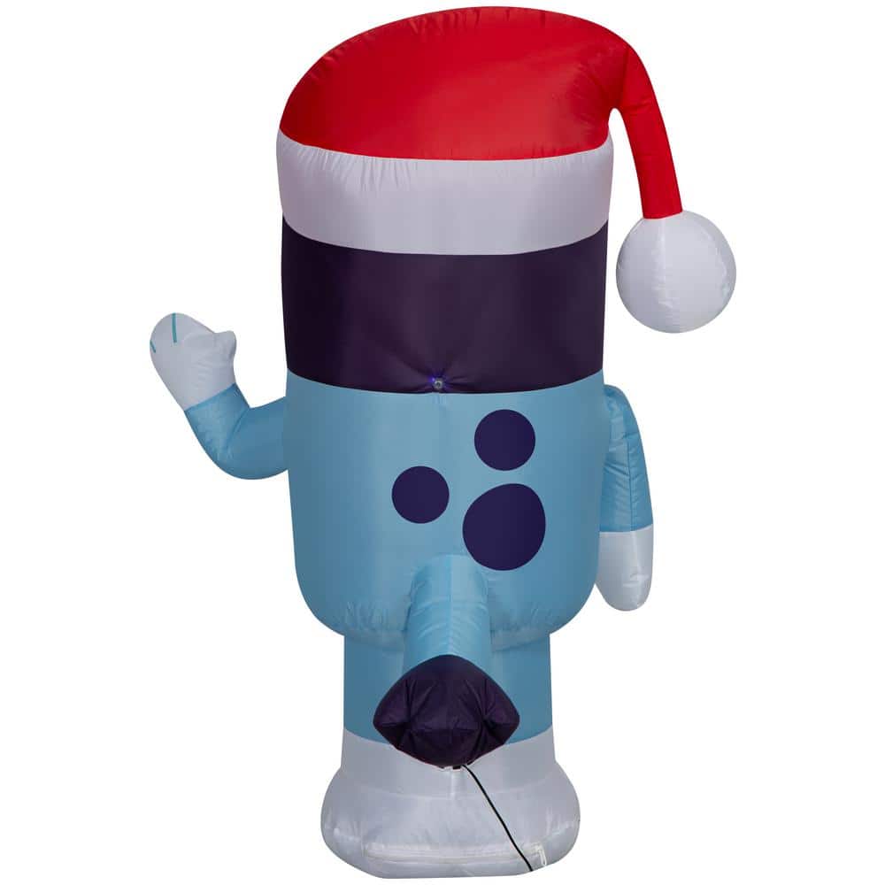 3.5 ft. H x 2 ft. W x 2 ft. 76 in. L LED Lighted Christmas Inflatable Airblown-Bluey in Santa Hat-SM-Bluey - Hercitys