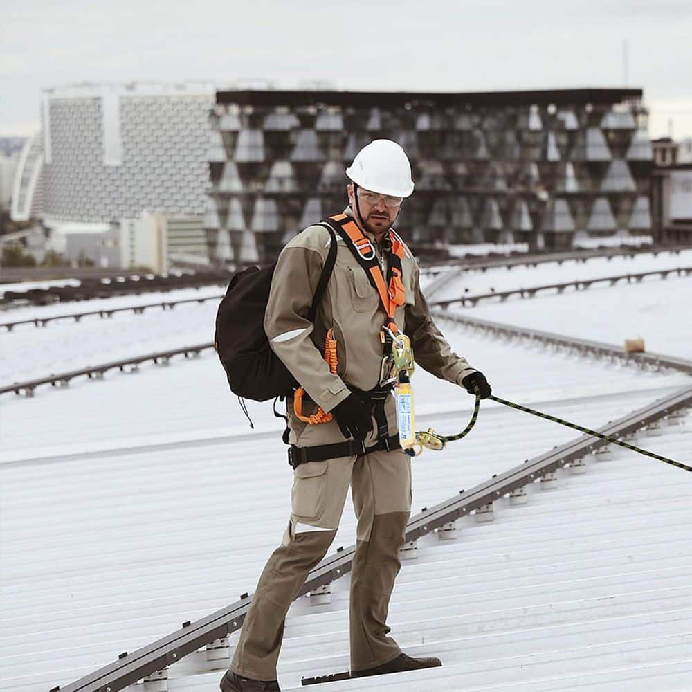 50 ft. Vertical Lifeline Assembly Polyester Roofing Ropes with Rope Grab Snap Hooks Shock Absorber for Safety - Hercitys