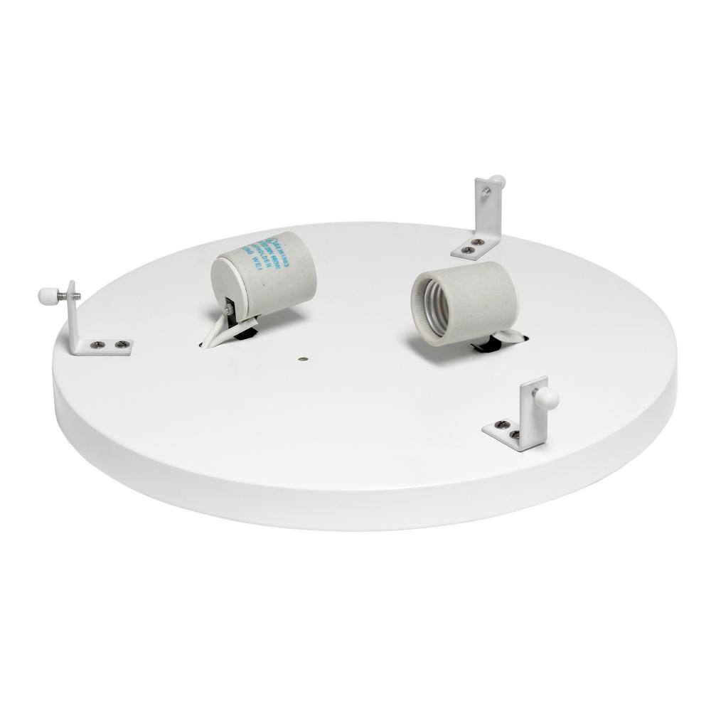 12 in. 2-Light White Round Ceiling Flush Mount - Hercitys