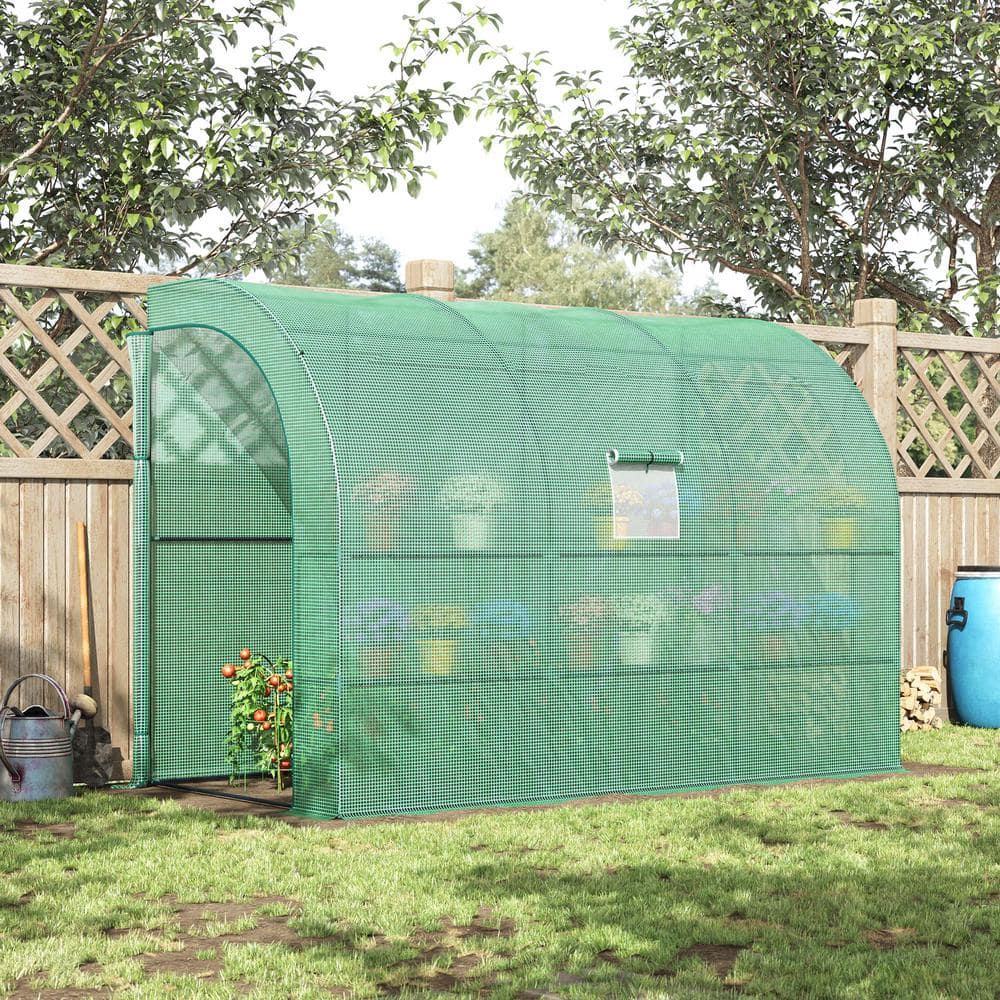 59 in. W x 118 in. D x 83.75 in. H Outdoor Walk-In Greenhouse, Plant Nursery - Hercitys