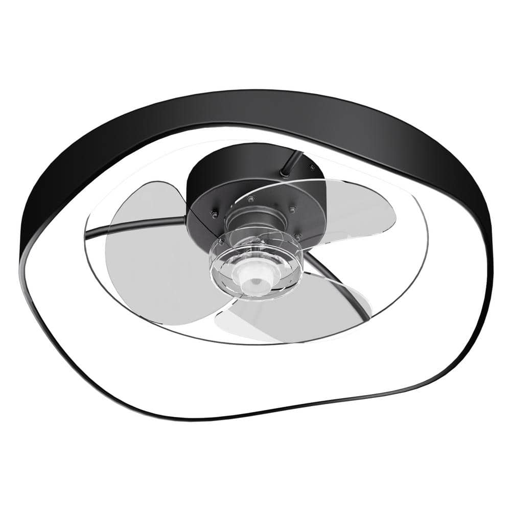 13.39 in. Black Simple Luxury Modern Style LED Recessed Ceiling Fan Light - Hercitys