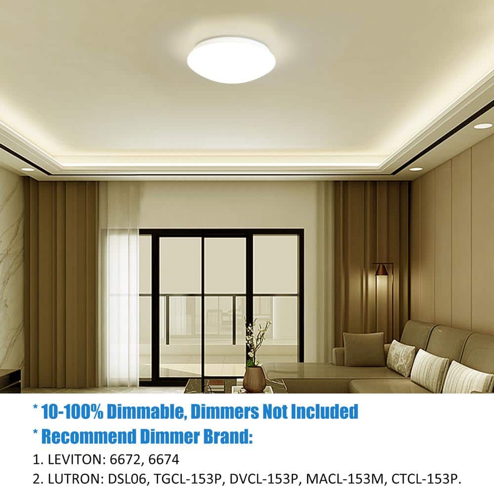 10 in. Integrated LED White Mushroom Flush Mount Ceiling Light 3000K - Hercitys