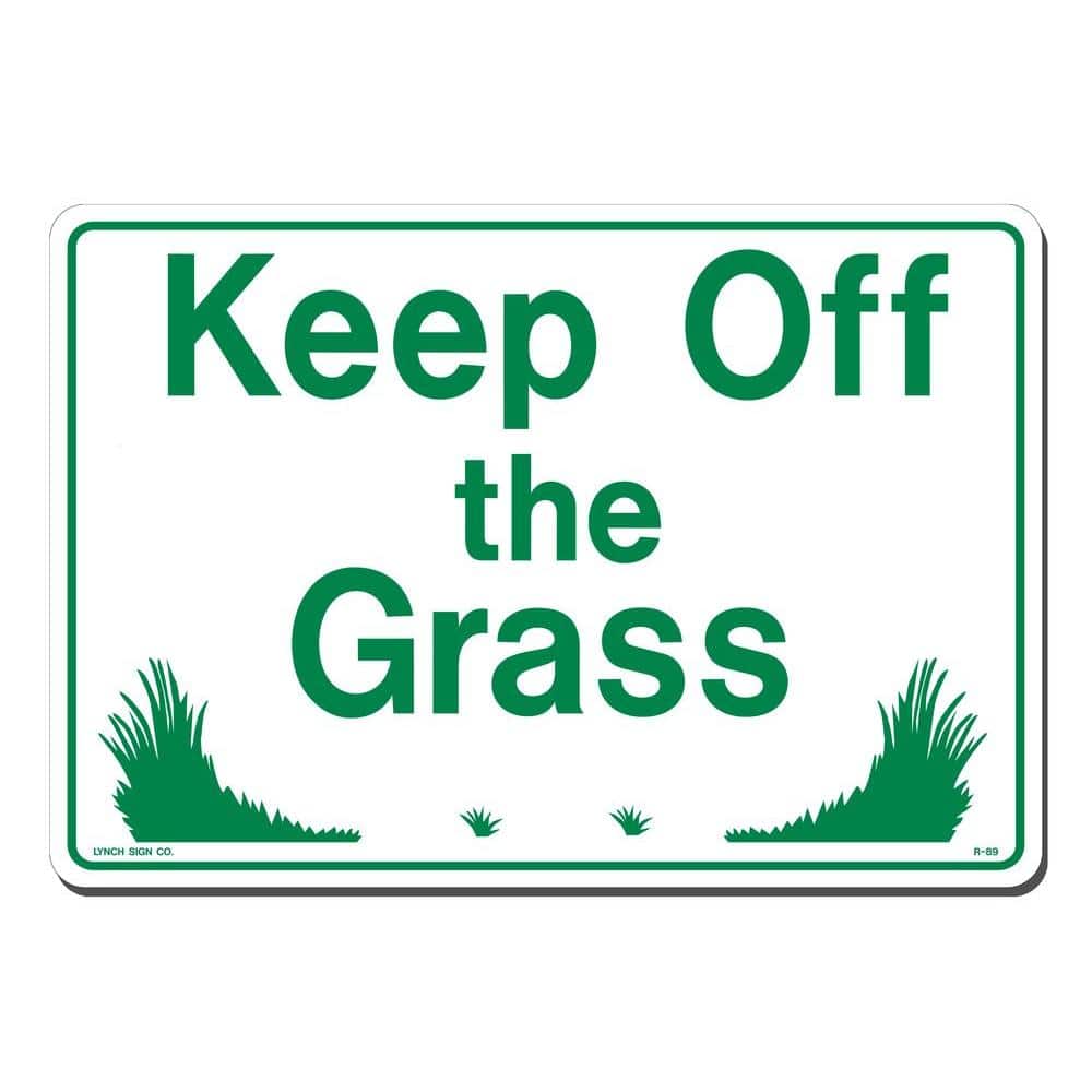 14 in. x 10 in. Keep Off the Grass Sign Printed on More Durable, Thicker, Longer Lasting Styrene Plastic - Hercitys