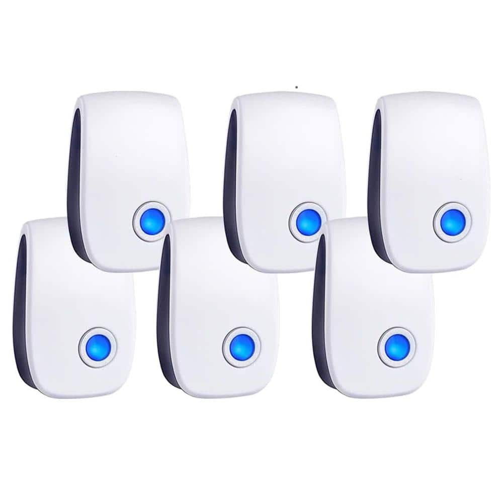 3-5-Watt White Electronic Indoor Pest Repellent Plug, Ultrasonic Pest Control Repeller for Mice,Roach, Mosquito (6-Pack) - Hercitys