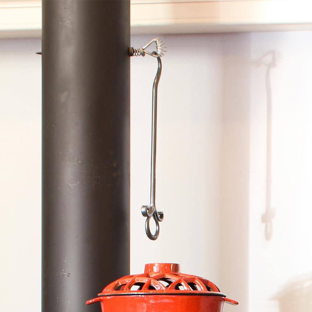 15 in. Tall Graphite Wrought Iron Hanging Damper Pull - Hercitys