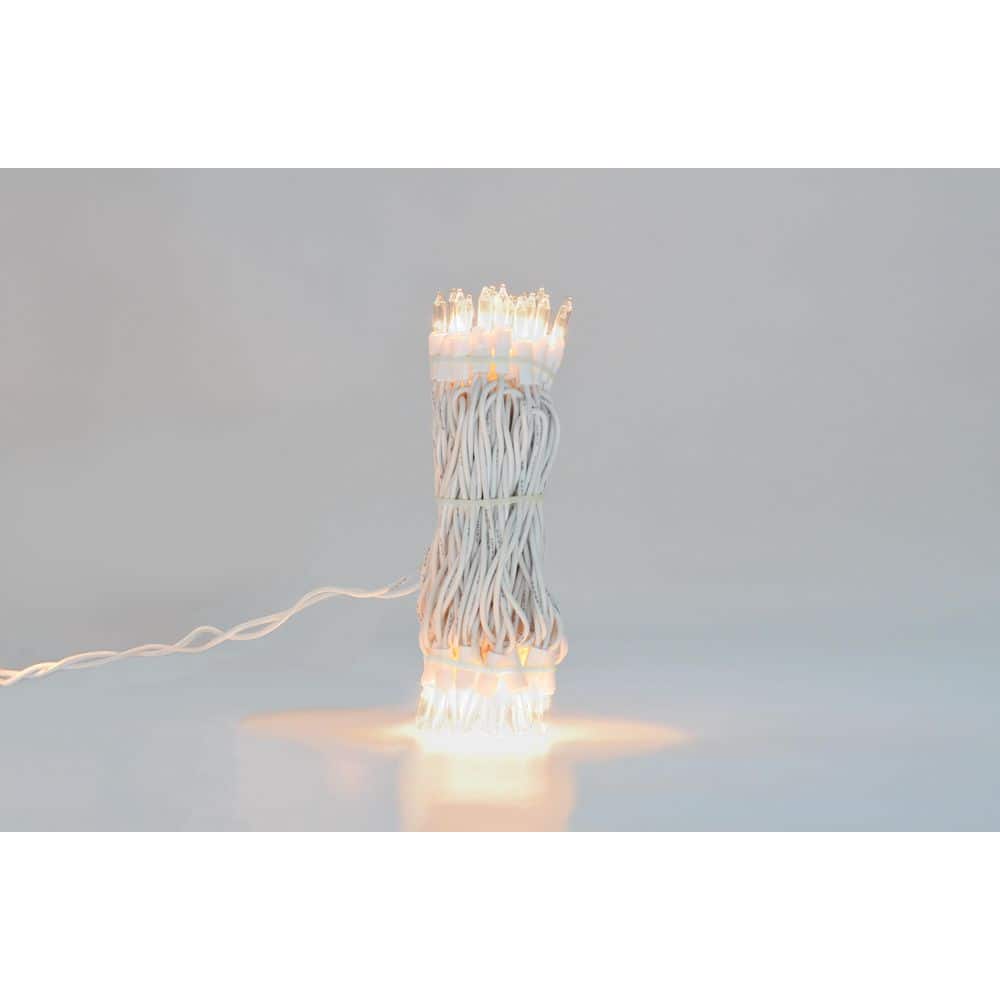 100-Light Clear With White Wire String to String Mini Light Set (Set of 24) - Hercitys