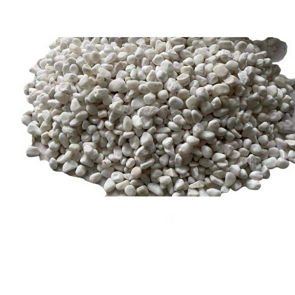 0.40 cu. ft. 0.25 in. to 0.75 in. 30 lbs. Grade A White Polished River Pebbles - Hercitys