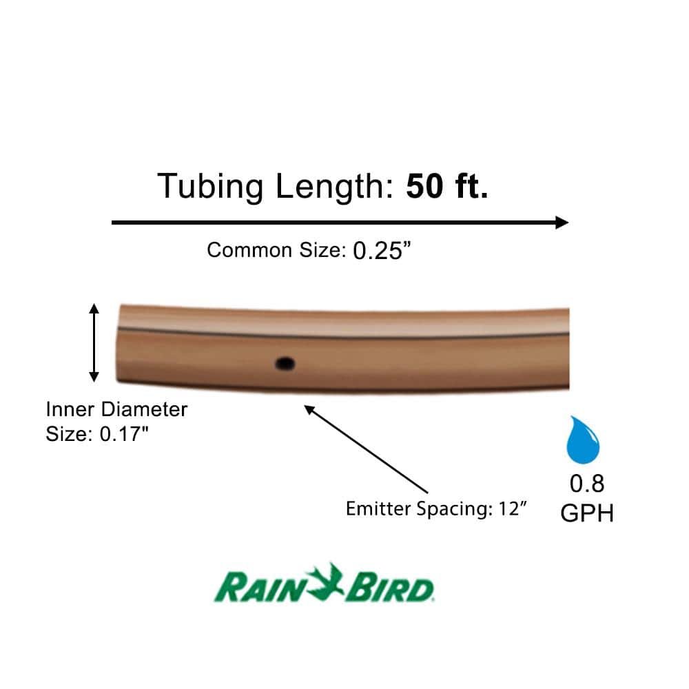 1/4 in. x 50 ft. Drip Emitter Tubing with 12 in. Spacing - Hercitys
