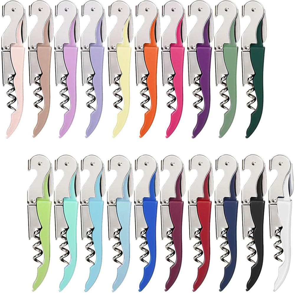 20-Pack Multi-colored Wine Opener for Bartender, Waiter Corkscrew Wine Key, Wine Bottle Opener Double Hinged - Hercitys