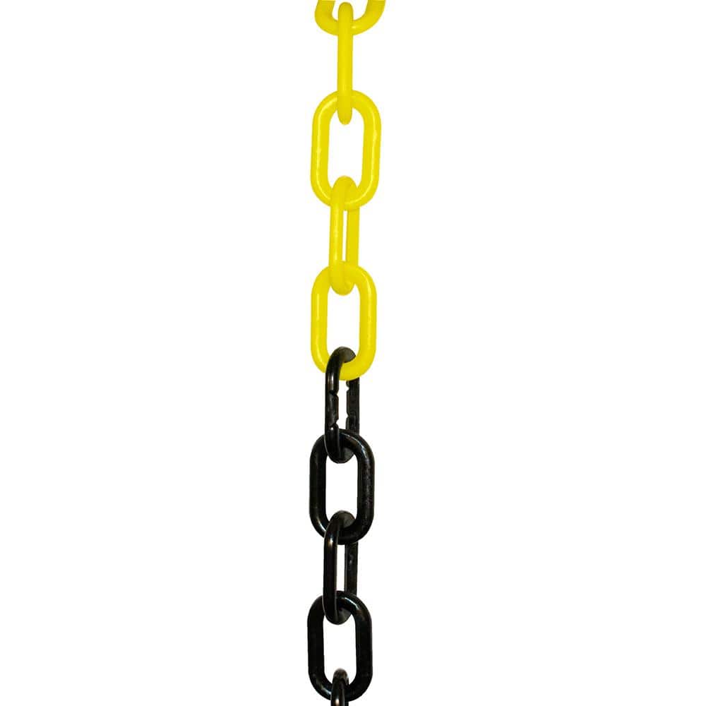 2 in. x 100 ft. Heavy-Duty Plastic Chain in Bi-Color Black/Yellow - Hercitys
