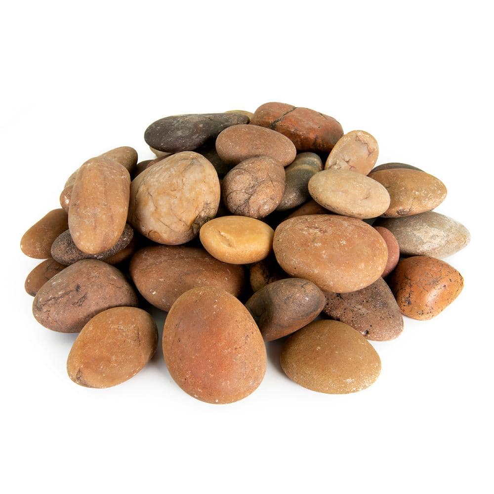 0.50 cu. ft. 1 in. to 3 in. Sunburst Mexican Beach Pebble Smooth Round Rock for Gardens, Landscapes and Ponds - Hercitys