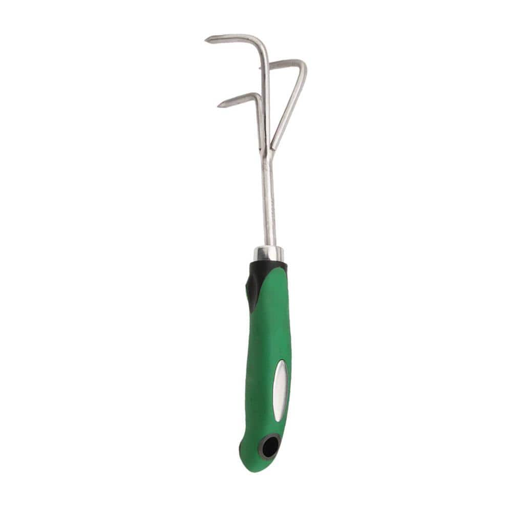 12 in. 3-Prong White/Green Handle Cultivating Fork (Box of 3) - Hercitys