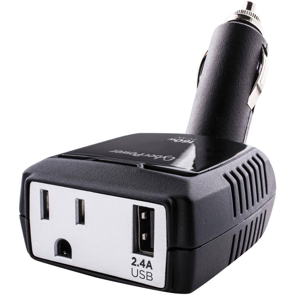 12-Volt Inverter with 1 AC Outlet and 1 USB Port - Hercitys