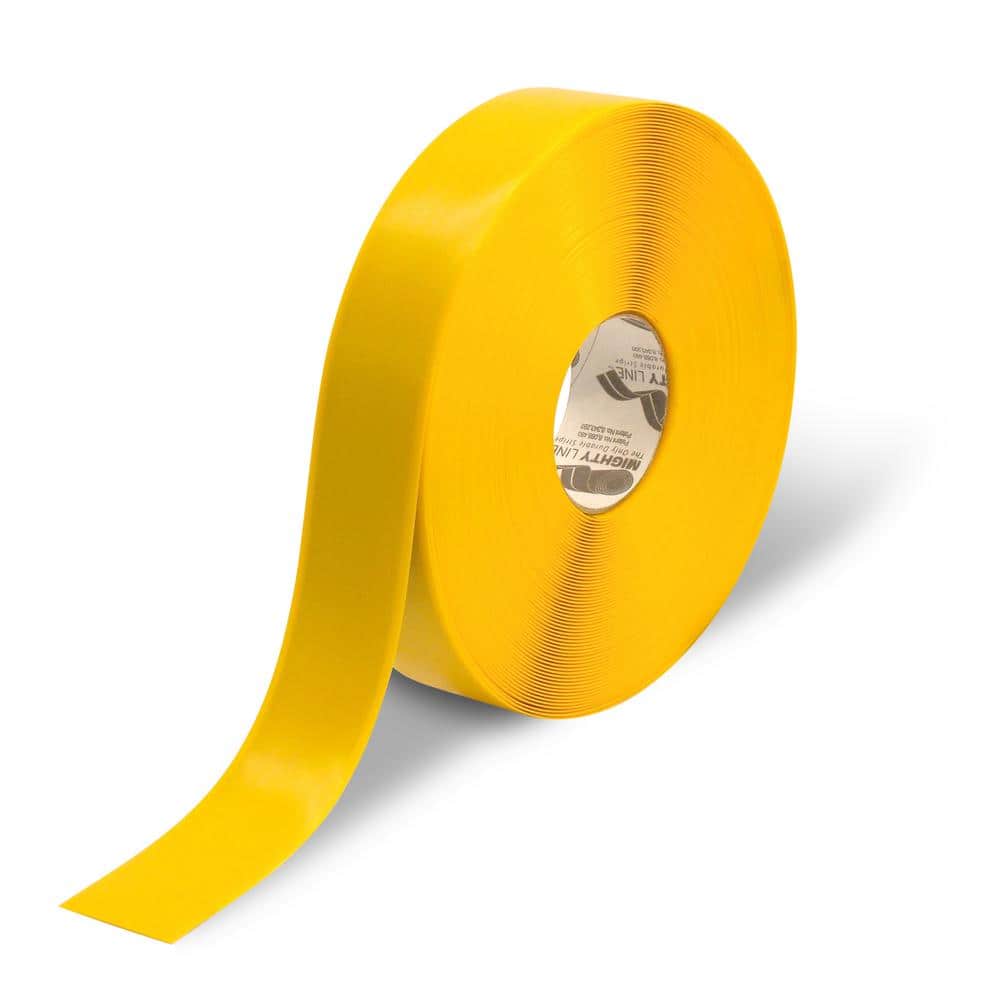 2 in. Safety Floor Tape in Yellow 100 ft. Roll - Hercitys