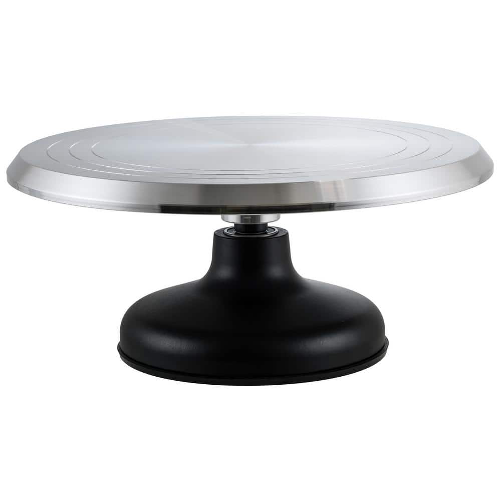 1-Tier Silver Revolving Decorating Cake Stand - Hercitys