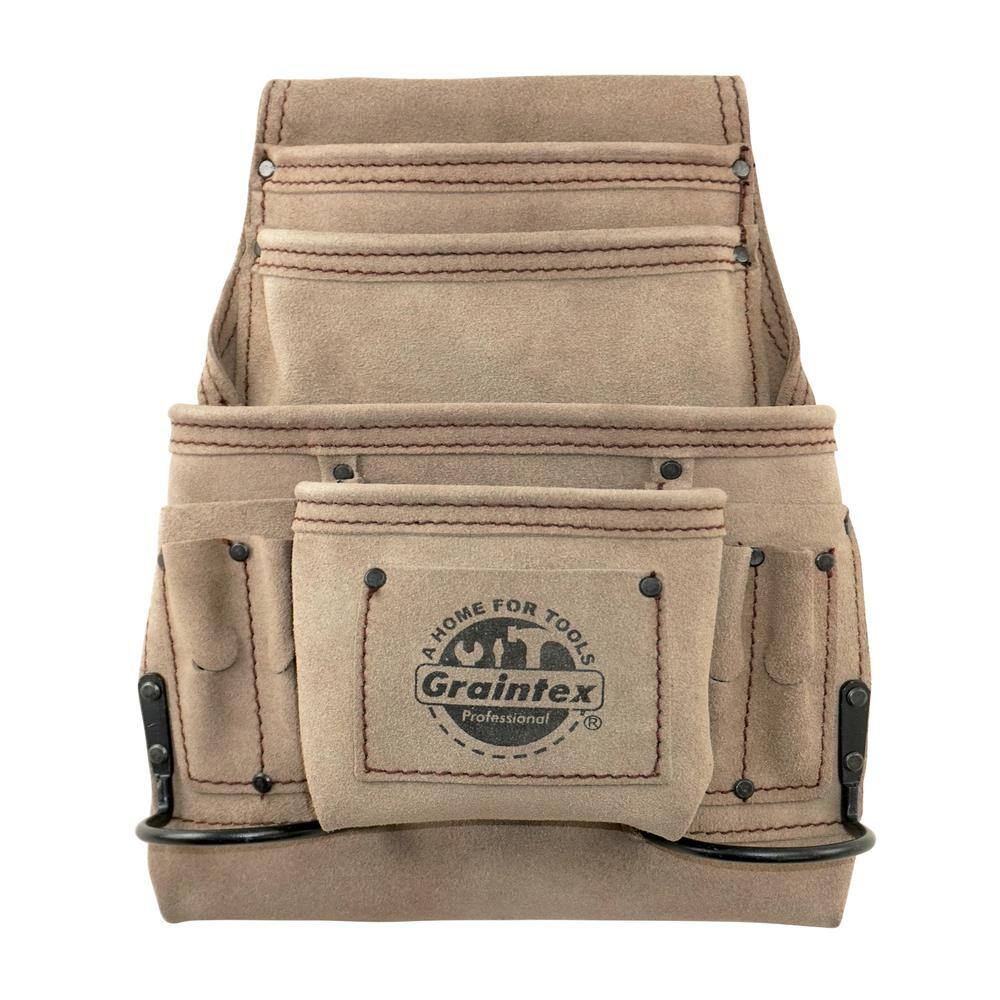 10-Pocket Suede Leather Nail and Tool Pouch - Hercitys