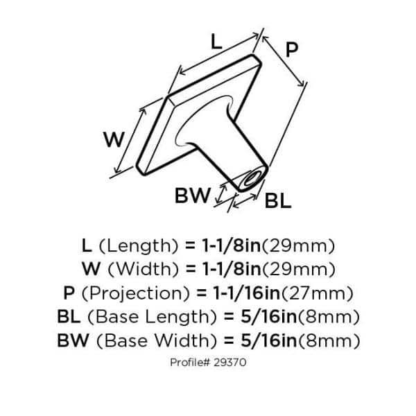 10-Pack Extensity 1 1/8 in.  29mm  Classic Matte Black Square Cabinet Knobs - Hercitys