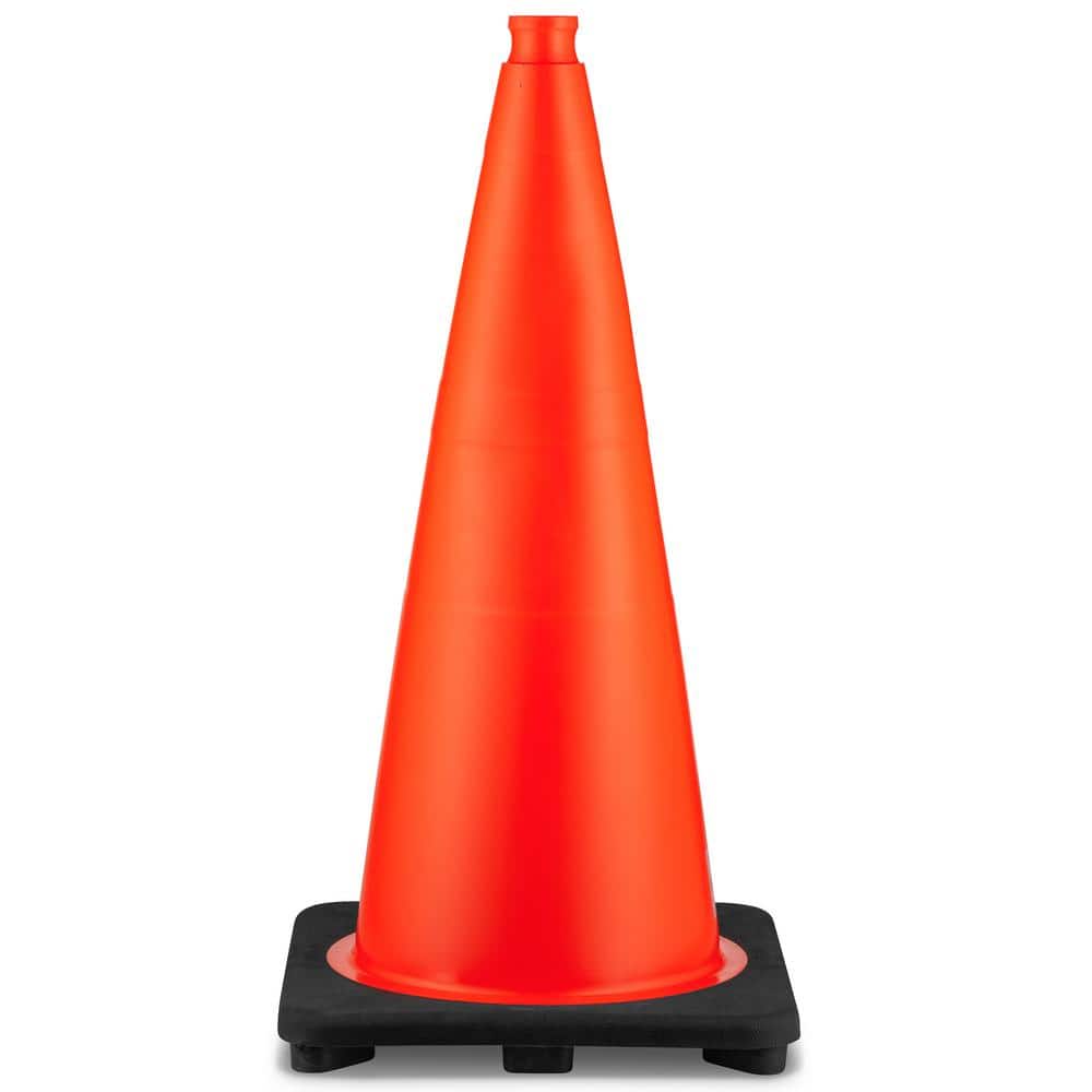 28 in. Orange PVC Non Reflective Traffic Safety Cone - Hercitys