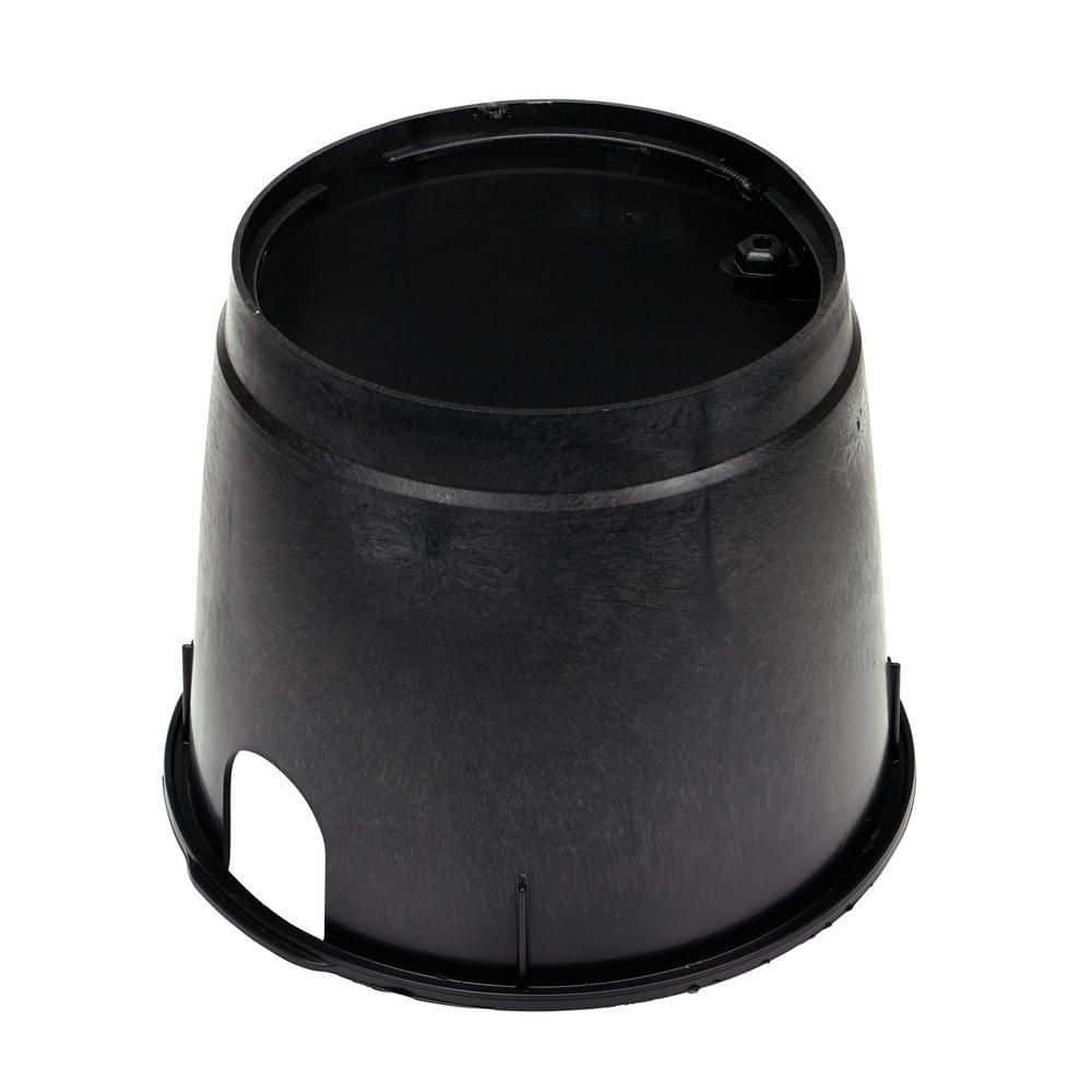 10 in. Round Valve Box and Cover, Black Box, Green ICV Cover - Hercitys