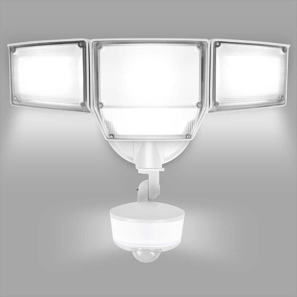 425-Watt equivalent 8000 Lumen 180° White Motion Sensing Dusk to Dawn Integrated LED Flood Light - Hercitys