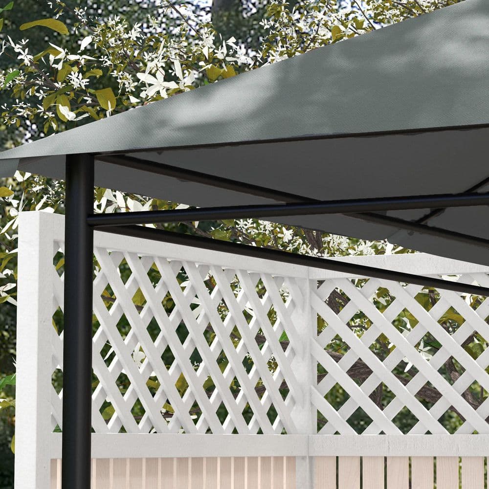 10 ft. x 13 ft. Gazebo Canopy Replacement, Patio Gazebo Roof with Top Vents for 84C-116, Dark Gray - Hercitys