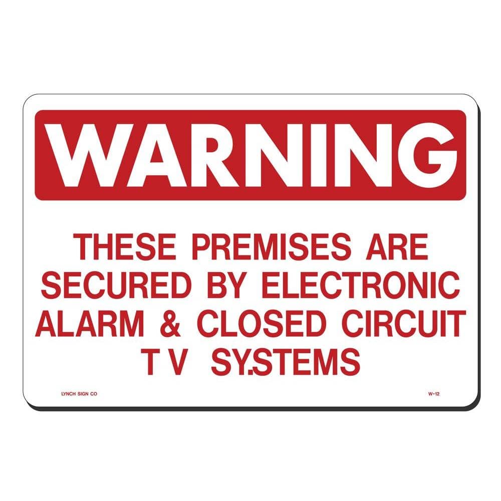 14 in. x 10 in. Alarm and Closed Circuit TV System Sign Printed on More Durable, Thicker, Longer Lasting Styrene Plastic - Hercitys
