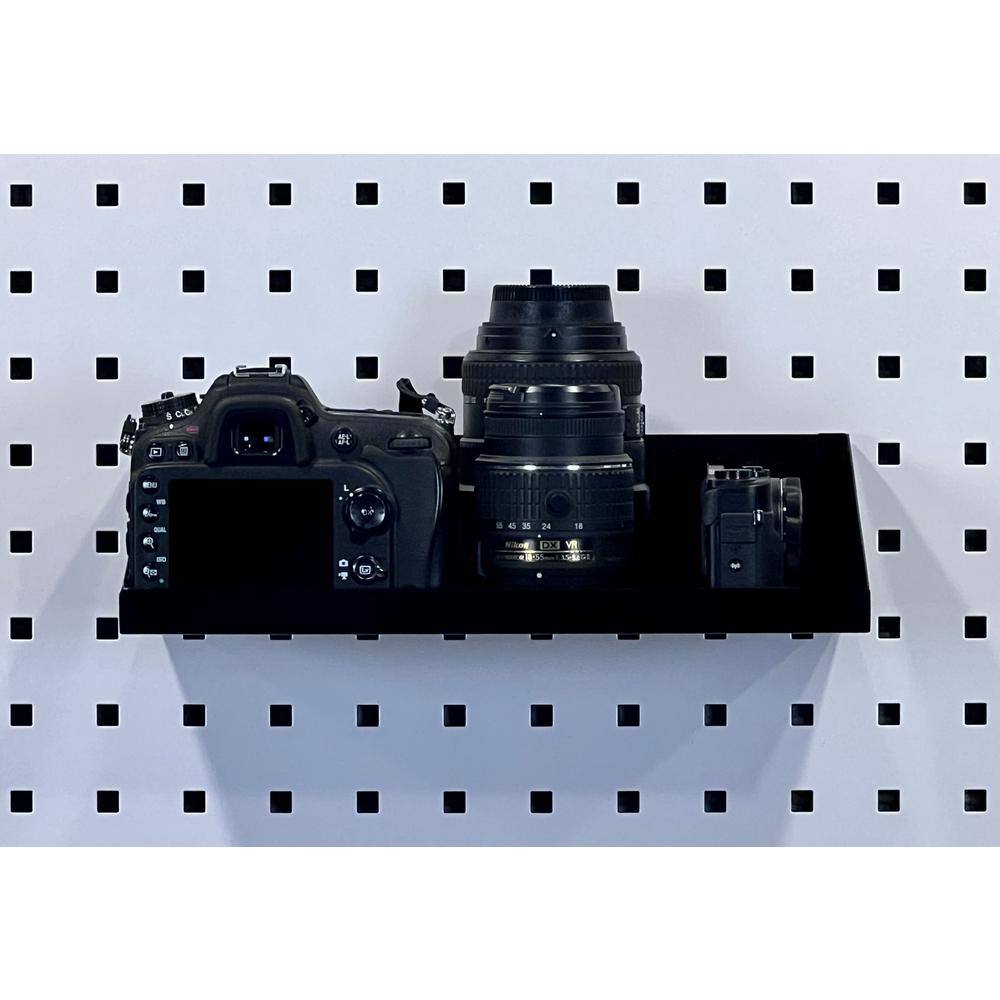 12 in. W x 6 in. D Black Epoxy Powder Coated Steel Garage Wall Shelf - Hercitys