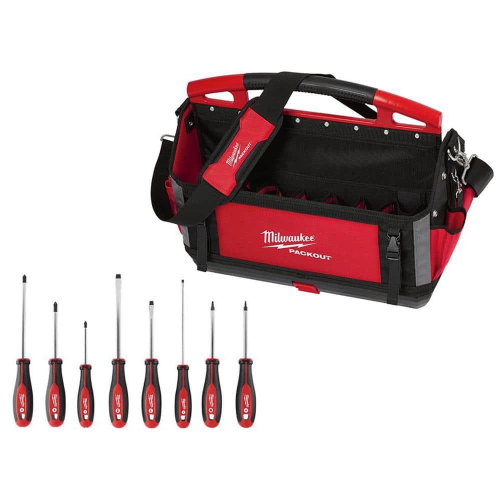 20 in. PACKOUT Tote with Screwdriver Set (8-Piece) - Hercitys
