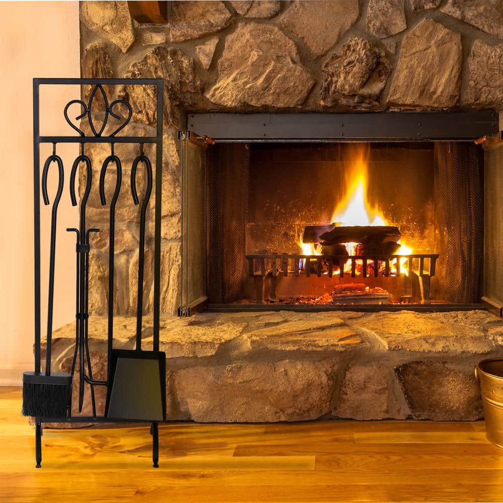 5-Piece Iron Fireplace Tool Set - Hercitys