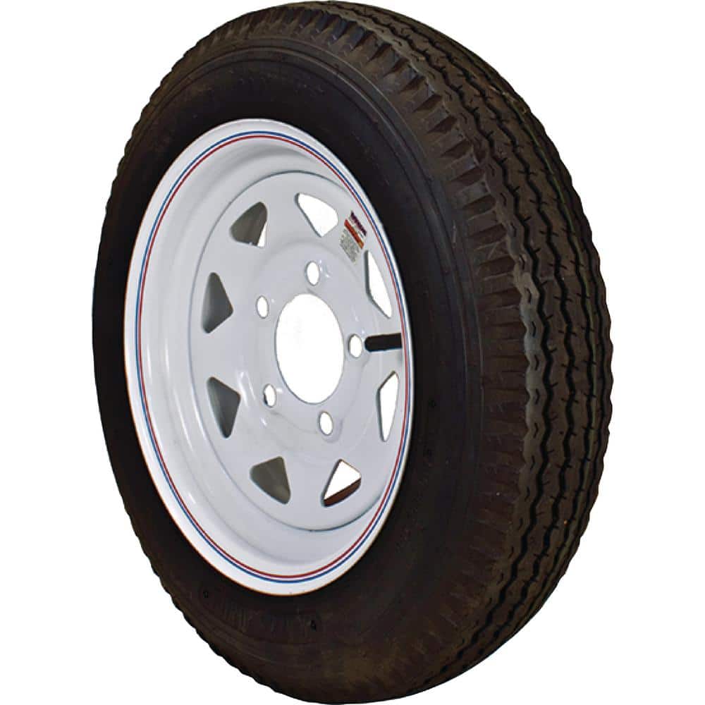 530-12 K353 BIAS 1045 lb. Load Capacity White with Stripe 12 in. Bias Tire and Wheel Assembly - Hercitys