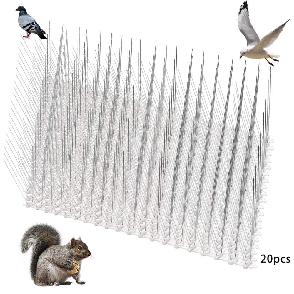 26 ft. Stainless Steel Bird Spikes for Deterring Small Bird, Crows and Woodpeckers - Hercitys