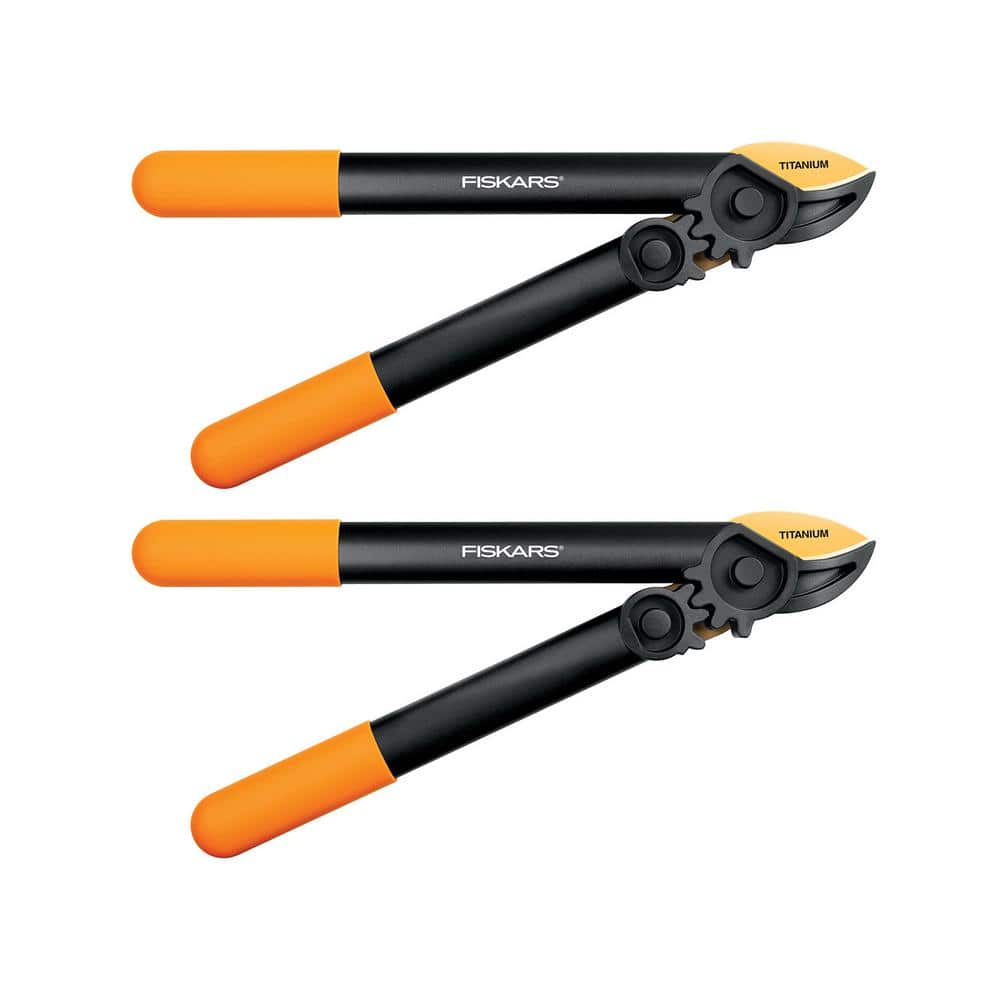 2-Pack PowerGear Hybrid Pruner Lopper Tool, 1-1/4 in. Cut Capacity, Titanium Steel Blade for Smooth Precise Cuts - Hercitys