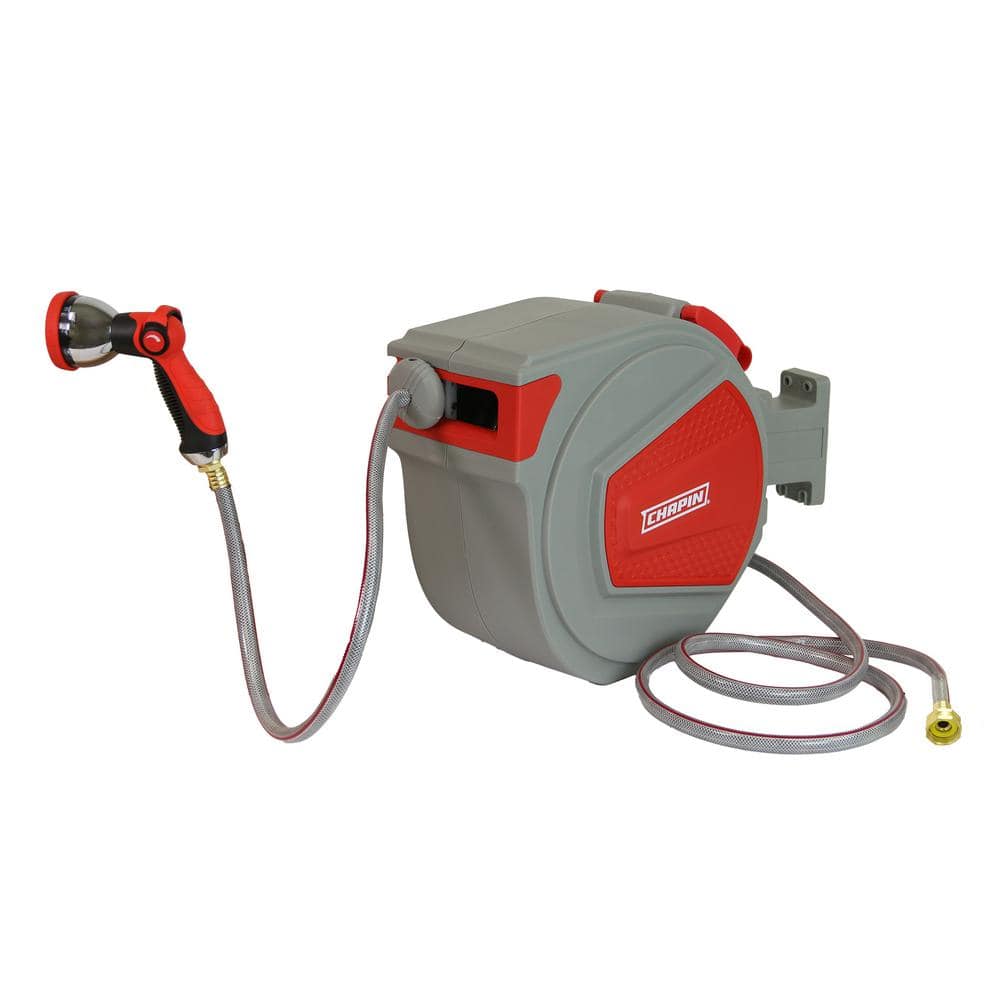 1/2 in. dia. x 65 ft. Heavy-Duty Wall Mount Retractable Hose Reel - Hercitys